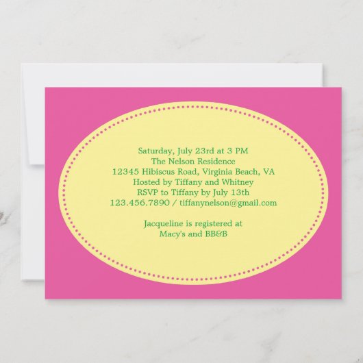 Hawaiian Hibiscus Bridal Shower Kaart (Achterkant)