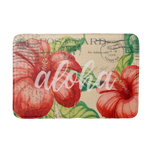  Hawaiian Hibiscus Briefkaart Badmat (Voorkant)