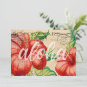  Hawaiian Hibiscus Briefkaart Luau Uitnodiging (Staand voorkant)