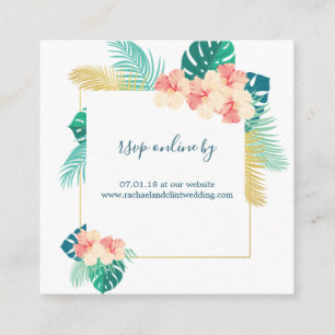 Hawaiian Hibiscus Bruiloft RSVP Kaarten
