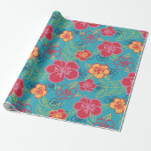Hawaiian Hibiscus Cadeaupapier (Uitgerold)