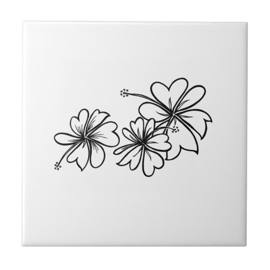 Hawaiian Hibiscus Decorative Tiles Tegeltje (Voorkant)
