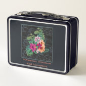 Hawaiian Hibiscus en Monstera Retro Lunch Box (Achterkant)