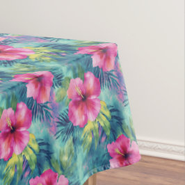 Hawaiian Hibiscus en varens regenwoud Tafelkleed