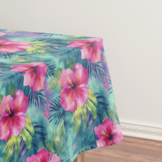 Hawaiian Hibiscus en varens regenwoud Tafelkleed (Voorbeeld)
