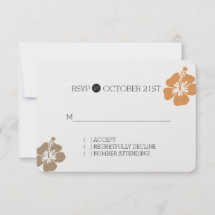 Hawaiian Hibiscus Floral RSVP Kaartje