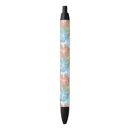 Hawaiian Hibiscus Floral Zwarte Inkt Pen (Voorkant Verticaal)