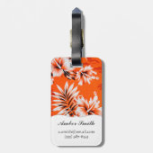 Hawaiian Hibiscus Flower Background Bagagelabel (Achterkant verticaal)