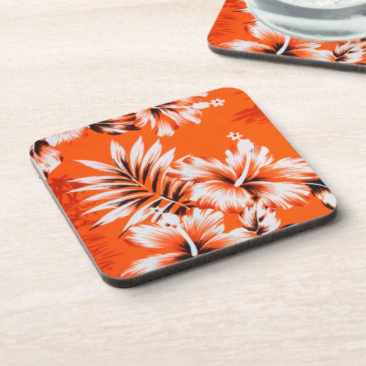 Hawaiian Hibiscus Flower Background Bier Onderzetter (Linkerzijde)