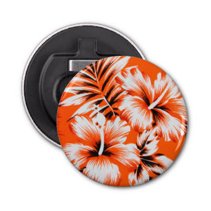Hawaiian Hibiscus Flower Background Button Flesopener