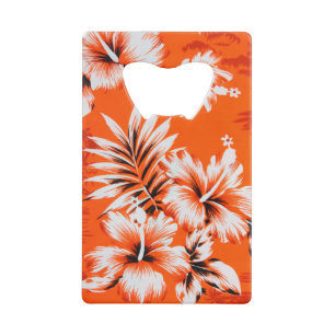 Hawaiian Hibiscus Flower Background Creditkaart Flessenopener