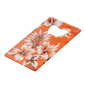 Hawaiian Hibiscus Flower Background Creditkaart Flessenopener (Achterkant Gekanteld)