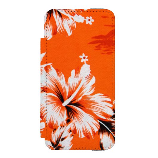 Hawaiian Hibiscus Flower Background Incipio iPhone Portemonnee Hoesje (Voorkant Agenda)