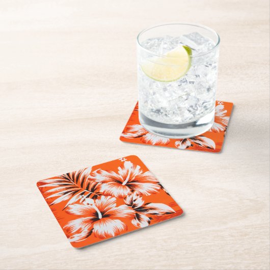 Hawaiian Hibiscus Flower Background Kartonnen Onderzetters (Insitu)