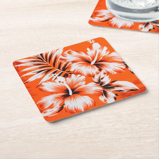 Hawaiian Hibiscus Flower Background Kartonnen Onderzetters (Schuin)