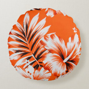 Hawaiian Hibiscus Flower Background Rond Kussen