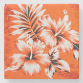 Hawaiian Hibiscus Flower Background Stenen Onderzetter (Voorkant)