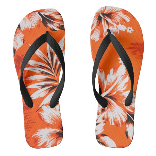 Hawaiian Hibiscus Flower Background Teenslippers (Voetbed)