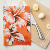 Hawaiian Hibiscus Flower Background Theedoek (Quarter Fold)