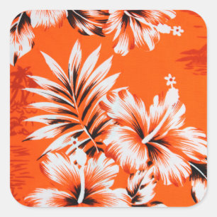 Hawaiian Hibiscus Flower Background Vierkante Sticker