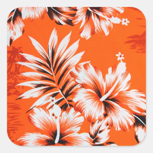 Hawaiian Hibiscus Flower Background Vierkante Sticker (Voorkant)