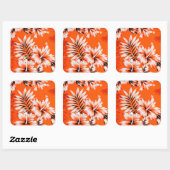 Hawaiian Hibiscus Flower Background Vierkante Sticker (Vel)