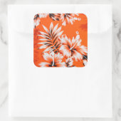Hawaiian Hibiscus Flower Background Vierkante Sticker (Tas)