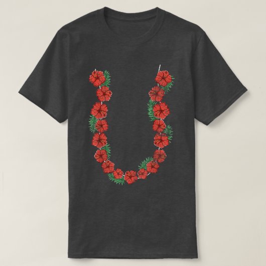 Hawaiian Hibiscus Flower Chain Vacation Lei T-shirt (Design voorkant)