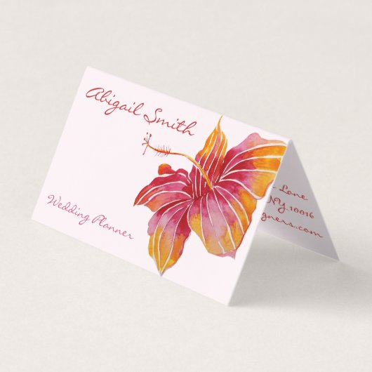 Hawaiian Hibiscus Flower Folded Visitekaartje (Voorkant)
