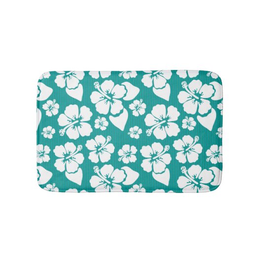 Hawaiian Hibiscus Flower Pattern Badmat (Voorkant)