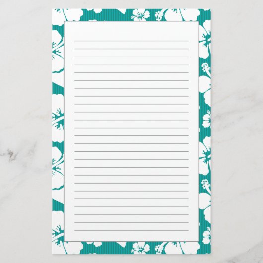 Hawaiian Hibiscus Flower Pattern Briefpapier (Voorkant)