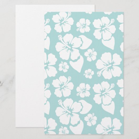 Hawaiian Hibiscus Flower Pattern Briefpapier (Voorkant / Achterkant)