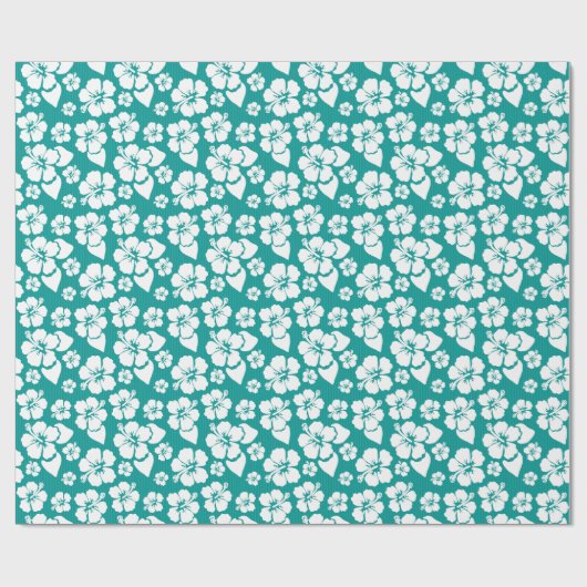 Hawaiian Hibiscus Flower Pattern Cadeaupapier (Vlak)