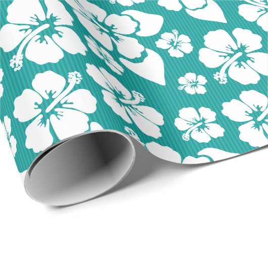 Hawaiian Hibiscus Flower Pattern Cadeaupapier (Rol Hoek)