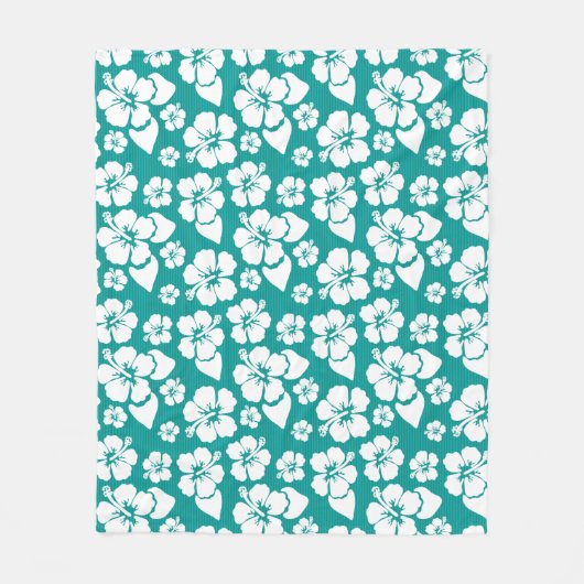 Hawaiian Hibiscus Flower Pattern Fleece Deken (Voorkant)