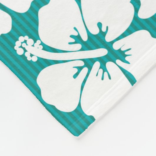 Hawaiian Hibiscus Flower Pattern Fleece Deken (Hoek)