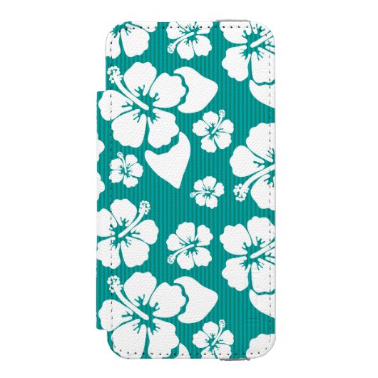 Hawaiian Hibiscus Flower Pattern Incipio iPhone Portemonnee Hoesje (Voorkant Agenda)