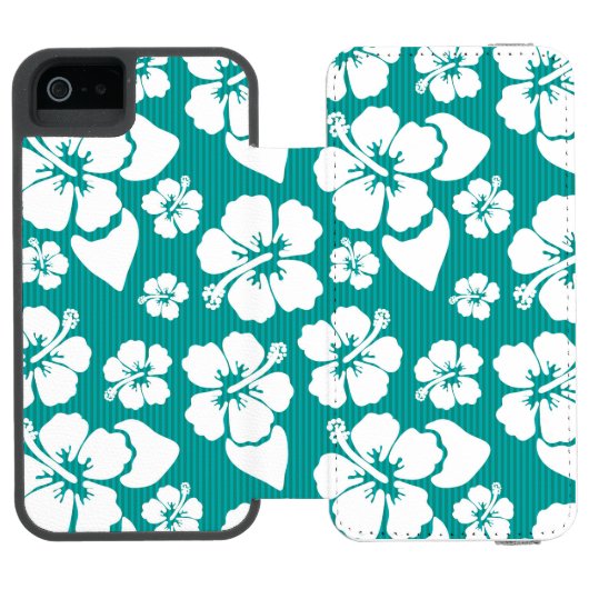 Hawaiian Hibiscus Flower Pattern Incipio iPhone Portemonnee Hoesje (Agenda Open)