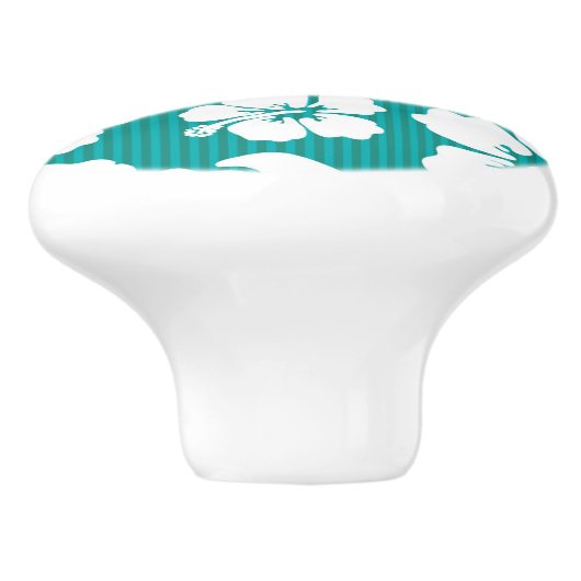 Hawaiian Hibiscus Flower Pattern Keramische Knop (Zijkant)