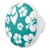 Hawaiian Hibiscus Flower Pattern Keramische Knop (Rechts)