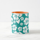 Hawaiian Hibiscus Flower Pattern Mok (Midden)