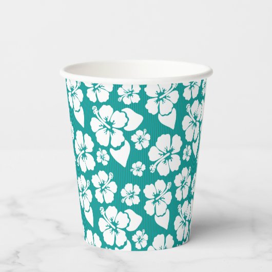 Hawaiian Hibiscus Flower Pattern Papieren Bekers (Achterkant)
