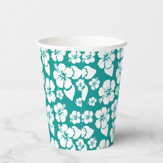 Hawaiian Hibiscus Flower Pattern Papieren Bekers (Rechts)
