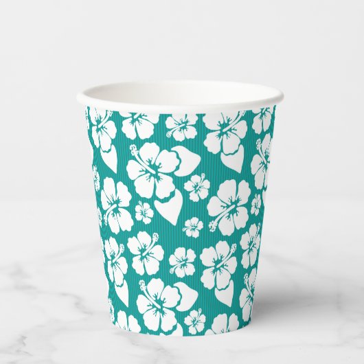 Hawaiian Hibiscus Flower Pattern Papieren Bekers (Voorkant)