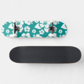 Hawaiian Hibiscus Flower Pattern Skateboard (Horizontaal)