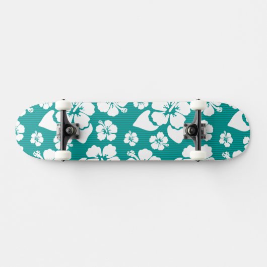Hawaiian Hibiscus Flower Pattern Skateboard (Horizontaal)