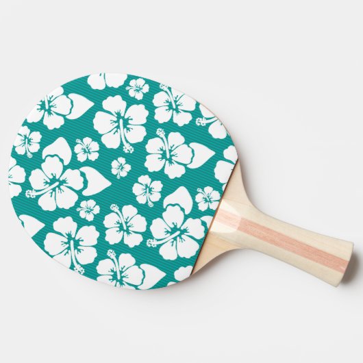 Hawaiian Hibiscus Flower Pattern Tafeltennisbatje (Zijkant)