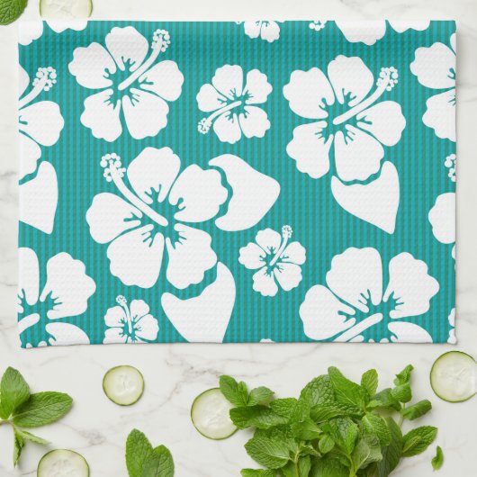 Hawaiian Hibiscus Flower Pattern Theedoek (Gevouwen)