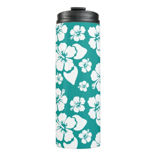 Hawaiian Hibiscus Flower Pattern Thermosbeker (Voorkant)