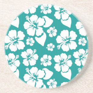 Hawaiian Hibiscus Flower Pattern Zandsteen Onderzetter